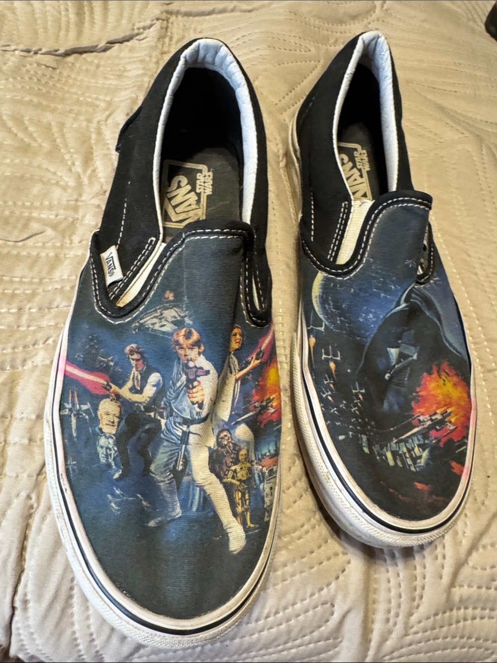 Vans Black Graphic Star Wars Slip-On Loafers Men’s / Teens Sz 7.5